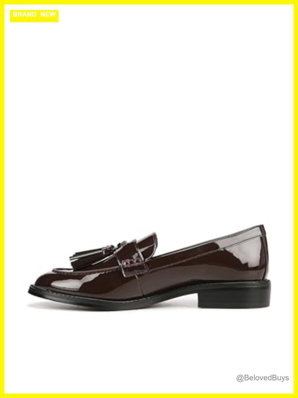Tassel Loafers Synthetic Leather Slip On Block Heel Comfort